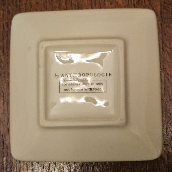 Anthropologie Ceramic Floral Initial Trinket Dish. Letter D - Picture 2 of 4